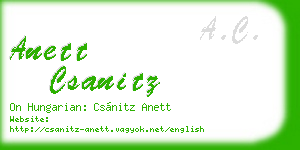 anett csanitz business card